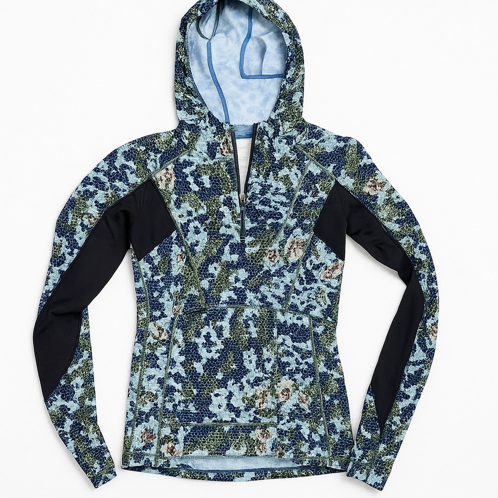 lululemon athletica Blue Floral Hoodie